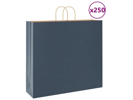 vidaXL Papírové tašky 250 ks s uchy Modrá 54x15x49 cm