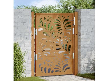 vidaXL Zahradní branka 100 x 125 cm odolná ocel s vlnitým designem