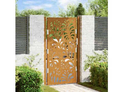 vidaXL Zahradní brána 105 x 180 cm odolná ocel s vlnitým designem