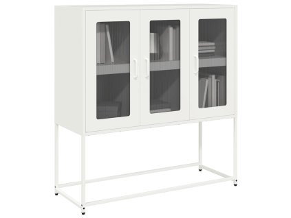 vidaXL Příborník bílý 100,5 x 39 x 107 cm ocel válcovaná za studena