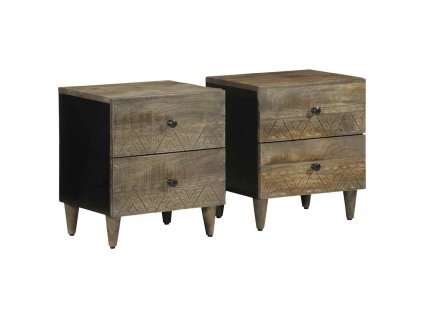vidaXL Noční stolky 2 ks světle šedá 40x33x46 cm masivní mangovník
