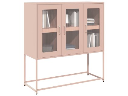 vidaXL Příborník růžový 100,5 x 39 x 107 cm ocel válcovaná za studena