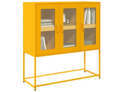 vidaXL Příborník žlutý 100,5 x 39 x 107 cm ocel válcovaná za studena