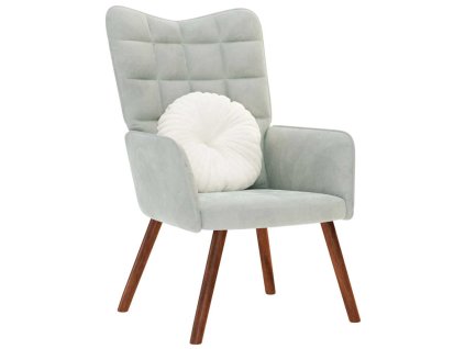 vidaXL Relaxační křeslo světle šedé samet