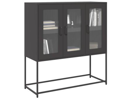 vidaXL Příborník černý 100,5 x 39 x 107 cm ocel válcovaná za studena