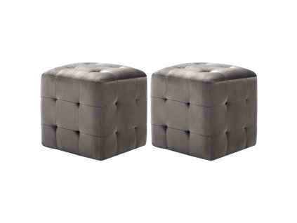 vidaXL Taburety 2 ks šedé 30 x 30 x 30 cm sametová látka
