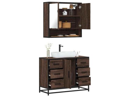 vidaXL 2dílný set koupelnového nábytku hnědý dub kompozitní dřevo