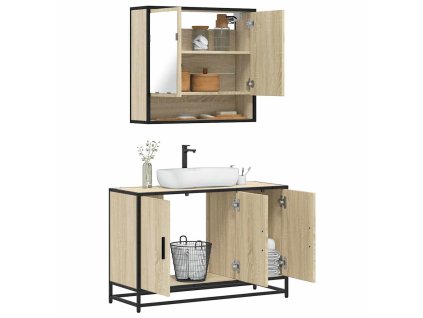 vidaXL 2dílný set koupelnového nábytku dub sonoma kompozitní dřevo