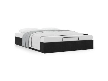 vidaXL Osmanský rám postele bez matrací černá 140x190 cm samet