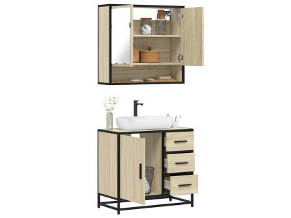 vidaXL 2dílný set koupelnového nábytku dub sonoma kompozitní dřevo