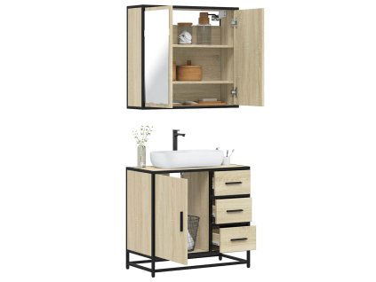 vidaXL 2dílný set koupelnového nábytku dub sonoma kompozitní dřevo