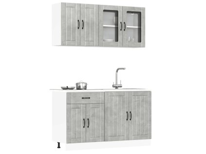 vidaXL 4dílná sada kuchyňských skříněk "Lucca" betonově šedá, dřevěné