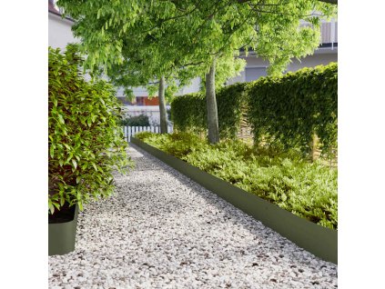 vidaXL Travní lemy 30 ks olivová 20x103 cm ocel válcovaná za studena