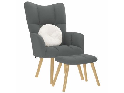 vidaXL Relaxační křeslo s podnožkou tmavě šedé textil
