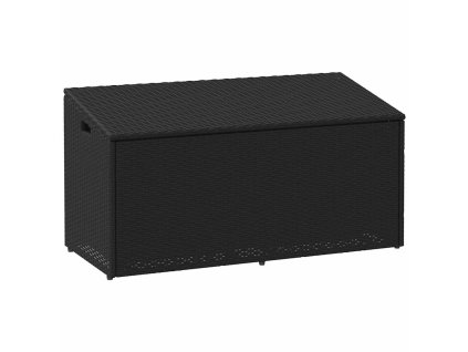 vidaXL Zahradní úložný box černý 110x50x58 cm polyratan