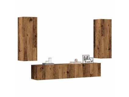 vidaXL Nástěnné TV skříňky 4 ks starého dřeva kompozitní dřevo