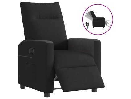 vidaXL Elektrické polohovací křeslo černé textil