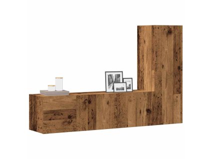 vidaXL Nástěnné TV skříňky 3 ks starého dřeva kompozitní dřevo