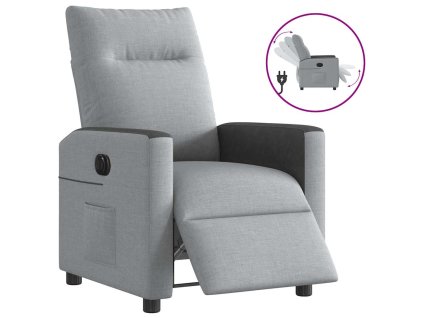 vidaXL Elektrické polohovací křeslo světle šedé textil