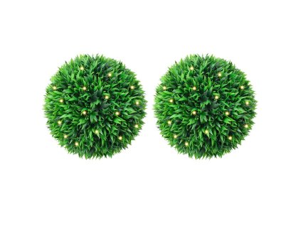 vidaXL Umělé buxus koule s LED světly 2 ks zelené 47 cm