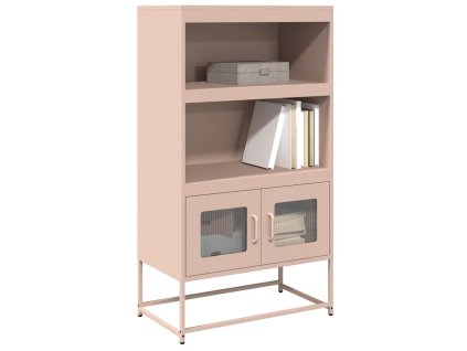 vidaXL Skříň highboard růžová 68x39x123 cm ocel