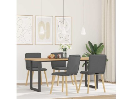 vidaXL Jídelní židle 4 ks tmavě šedé textil