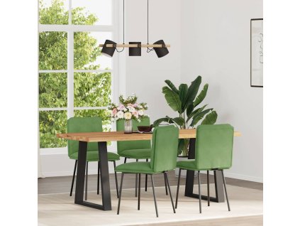 vidaXL Jídelní židle 4 ks světle zelené samet