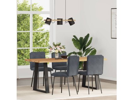 vidaXL Jídelní židle 4 ks tmavě šedé samet