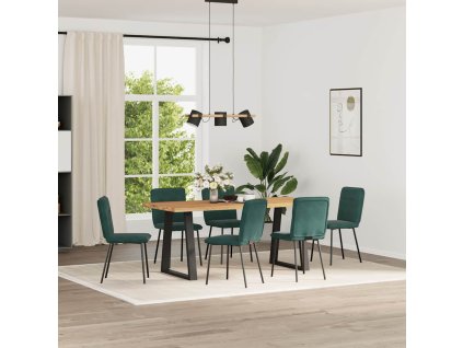 vidaXL Jídelní židle 6 ks tmavě zelené samet