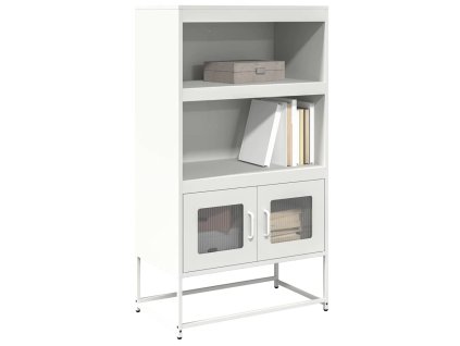 vidaXL Skříň highboard bílá 68x39x123 cm ocel
