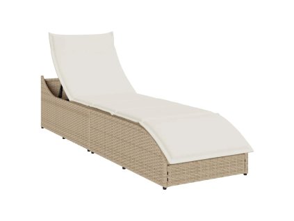 vidaXL Skládací sluneční lehátko s polštářem a úložným prostorem