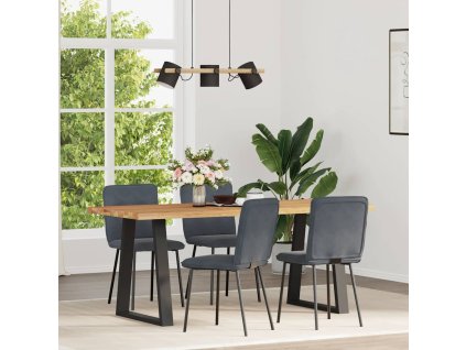 vidaXL Jídelní židle 4 ks tmavě šedé samet