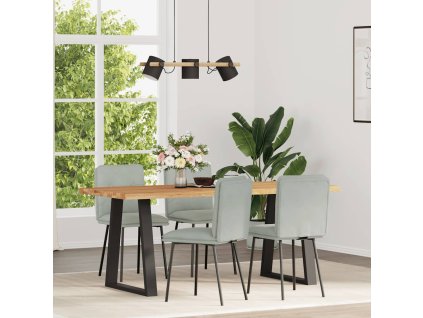 vidaXL Jídelní židle 4 ks světle šedé samet