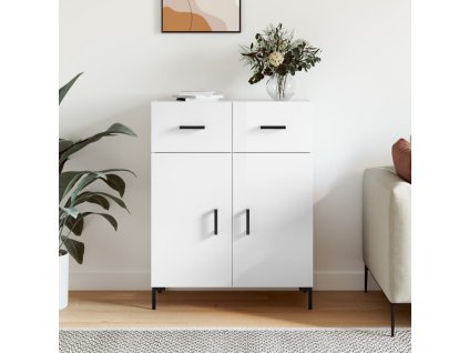 vidaXL Příborník bílý s vysokým leskem 69,5x34x90 cm kompozitní dřevo