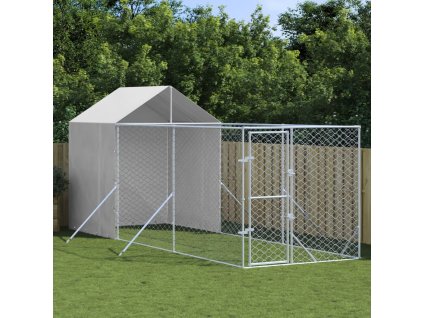 vidaXL Venkovní psí kotec se střechou stříbrný 2 x 6 x 2,5 m ocel