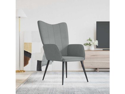 vidaXL Relaxační židle světle šedá textil