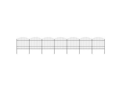 vidaXL Zahradní plot s hroty ocel (1,5–1,75) x 11,9 m černý
