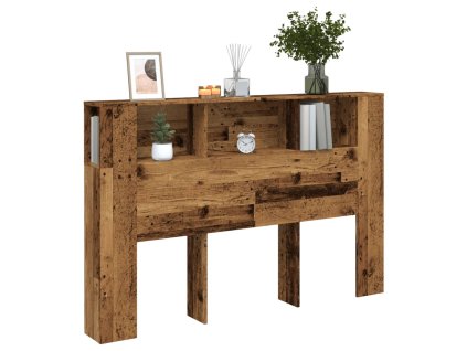 vidaXL Čelo postele s úložným prostorem old wood 160 x 18,5 x 103,5 cm