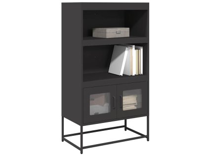 vidaXL Skříň highboard černá 68x39x123 cm ocel