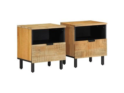 vidaXL Noční stolky 2 ks hnědé 40x33x46 cm masivní mangovníkové dřevo