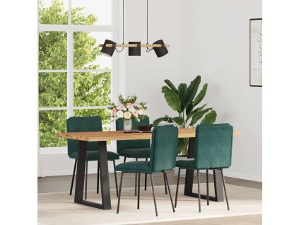 vidaXL Jídelní židle 4 ks tmavě zelené samet