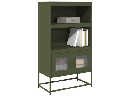 vidaXL Skříň highboard olivově zelená 68x39x123 cm ocel