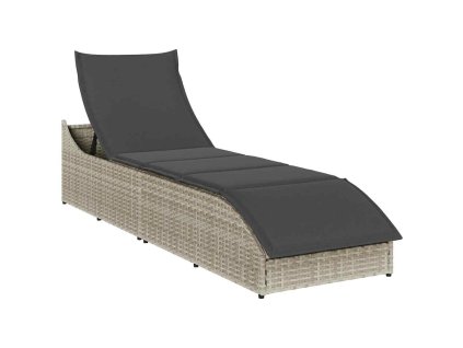 vidaXL Skládací sluneční lehátko s polštářem a úložným prostorem