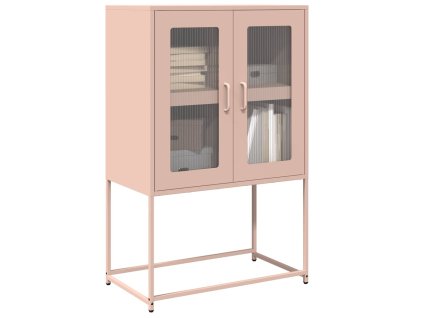 vidaXL Skříň highboard růžová 68x39x107 cm ocel