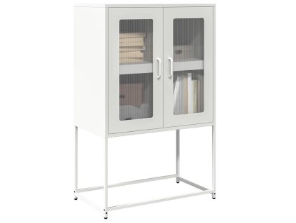 vidaXL Skříň highboard bílá 68x39x107 cm ocel