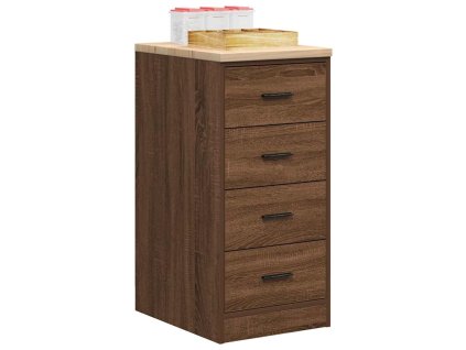 vidaXL Garážová skříň hnědý dub 40x51x85 cm Borovicový masiv