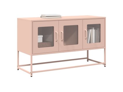 vidaXL TV skříňka růžová 100,5x39x60,5 cm ocel válcovaná za studena