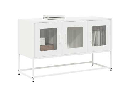 vidaXL TV skříňka bílá 100,5x39x60,5 cm ocel válcovaná za studena
