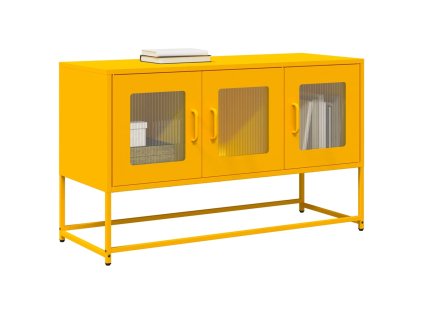vidaXL TV skříňka hořčicově žlutá 100,5x39x60,5 cm ocel