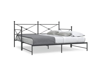 vidaXL Válenda se přistýlkou bez matrace černá 100x200 cm ocel